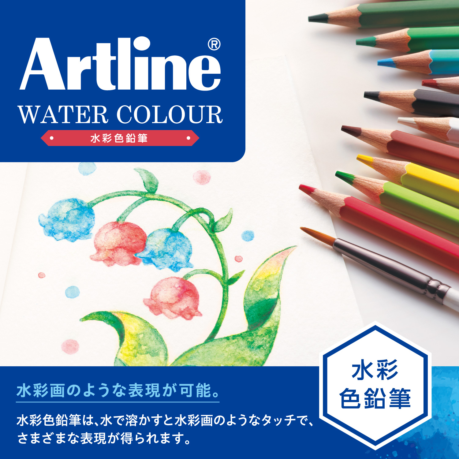 Artlineアートライン 水彩色鉛筆 12色セット_2